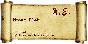 Moosz Elek névjegykártya
